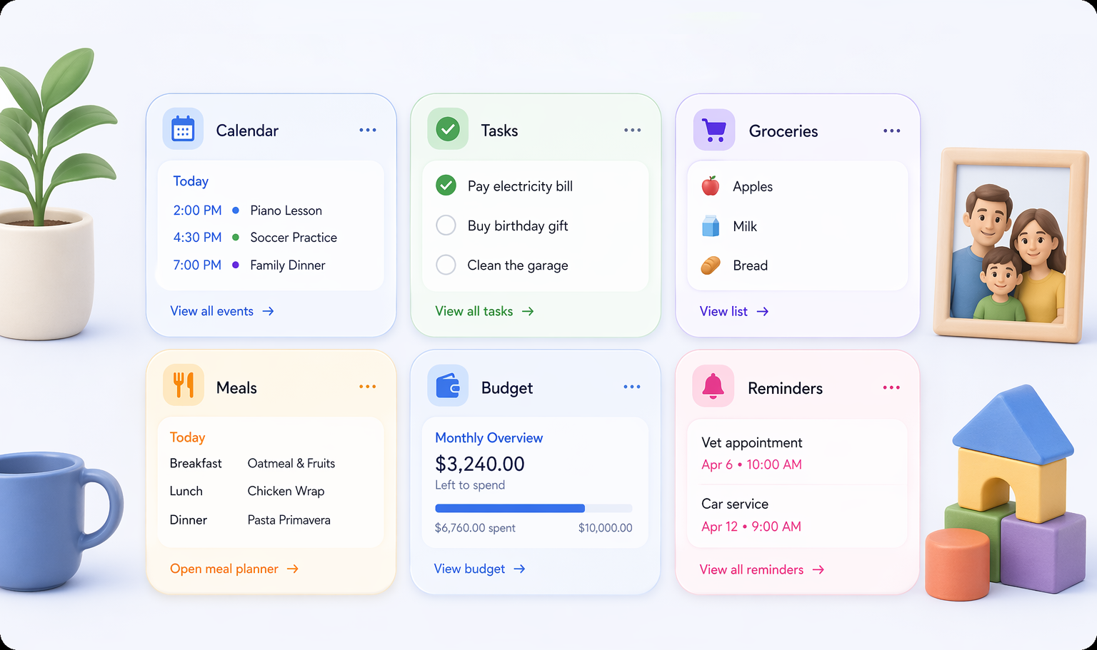 Kindo modules overview with family organization tools